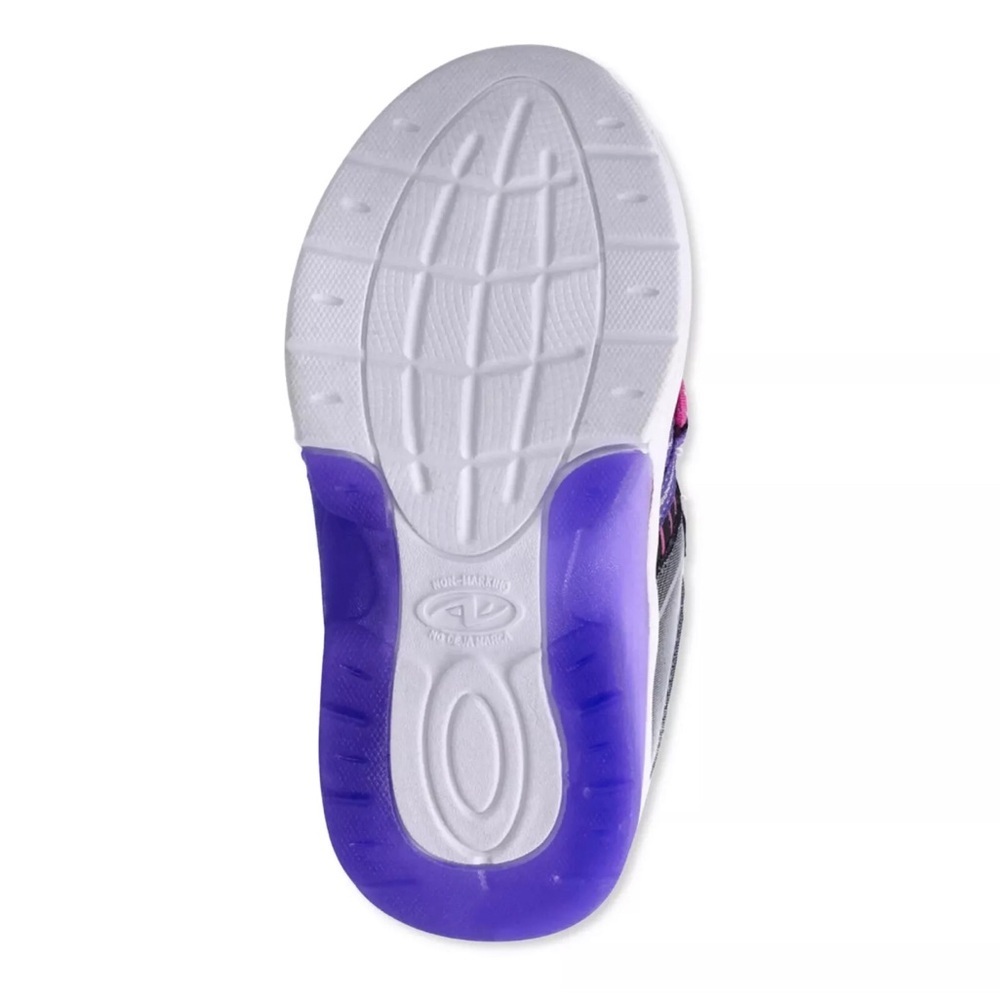 Athletic Works Girl's Low Top Light Up Hook & Loop Black Sneakers, Size 1 - Picture 5 of 5